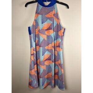 Venus Williams EleVan Womens Geometric Aztec Tennis Halter Dress Size L